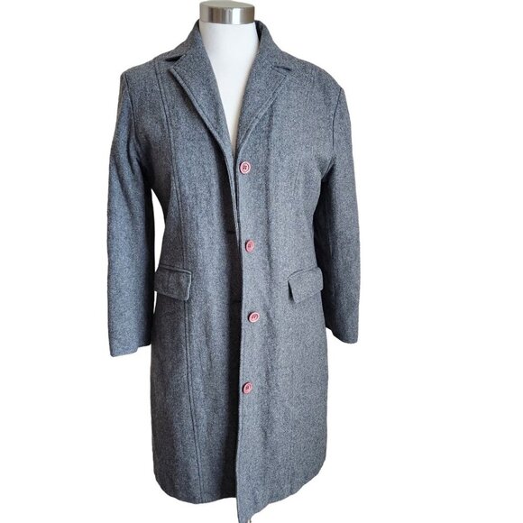 Vintage Wanko Gray Wool Blend Coat Size Large 38 Midi Length‎ Soft Luxe Jacket - Picture 1 of 13